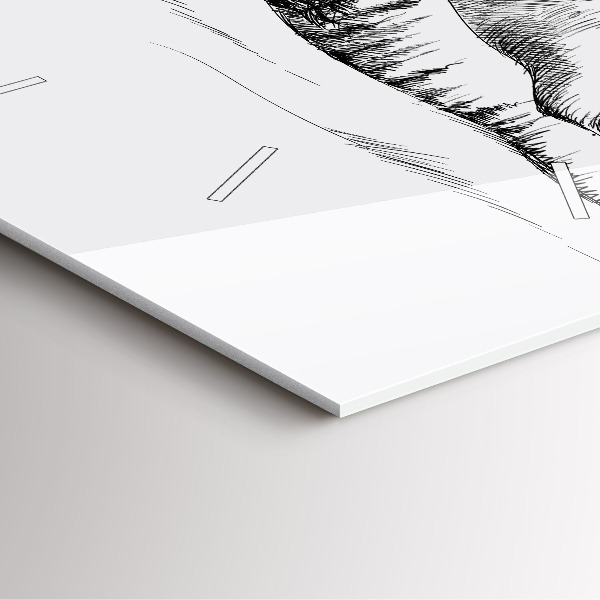 Ceas pătrat de perete din sticlă Munți desenați