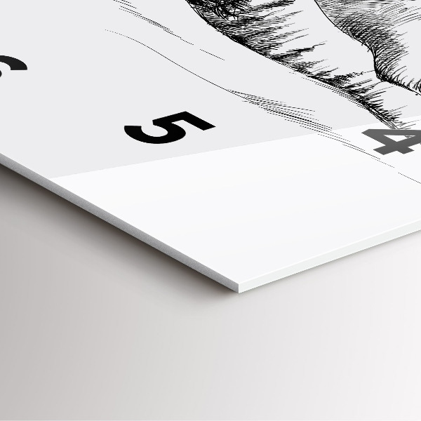 Ceas pătrat de perete din sticlă Munți desenați