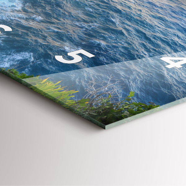 Ceas pătrat de perete din sticlă Coasta Oceanului