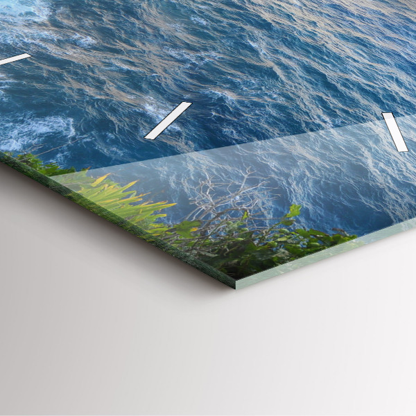 Ceas pătrat de perete din sticlă Coasta Oceanului