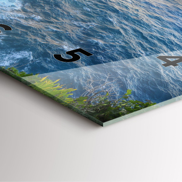 Ceas pătrat de perete din sticlă Coasta Oceanului