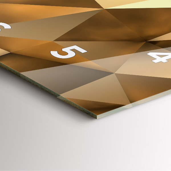 Ceas pătrat de perete din sticlă Textura geometrică