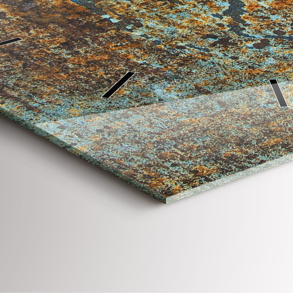 Ceas pătrat de perete din sticlă Textura metalică veche