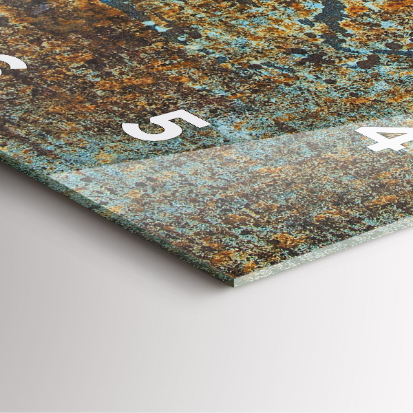 Ceas pătrat de perete din sticlă Textura metalică veche