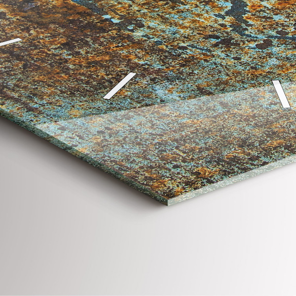 Ceas pătrat de perete din sticlă Textura metalică veche