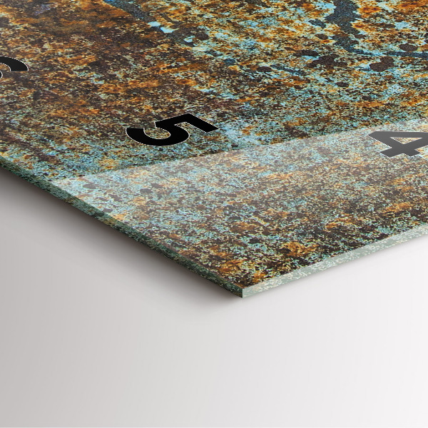 Ceas pătrat de perete din sticlă Textura metalică veche