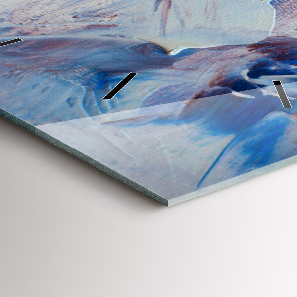 Ceas pătrat de perete din sticlă Textura abstractă de vopsea