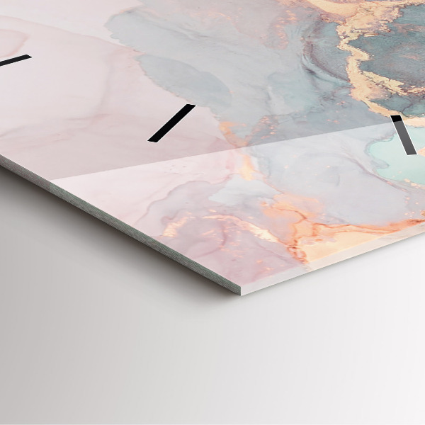 Ceas pătrat de perete din sticlă Textura marmură