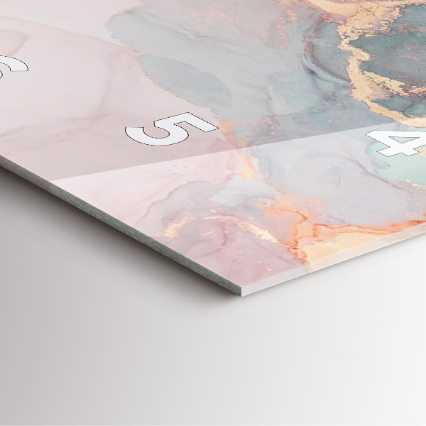 Ceas pătrat de perete din sticlă Textura marmură