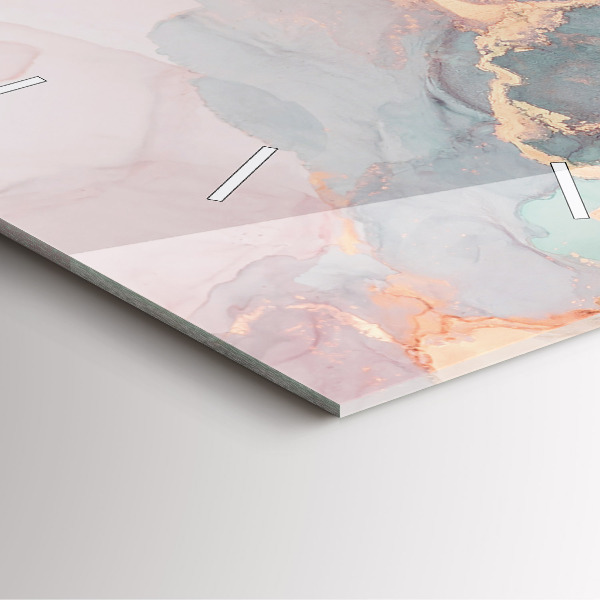 Ceas pătrat de perete din sticlă Textura marmură