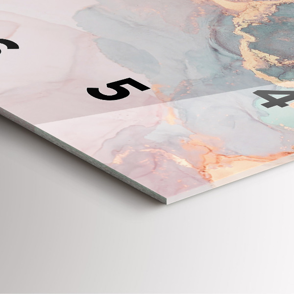 Ceas pătrat de perete din sticlă Textura marmură