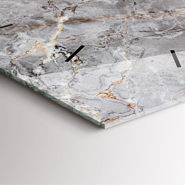 Ceas pătrat de perete din sticlă Marmură de granit gri