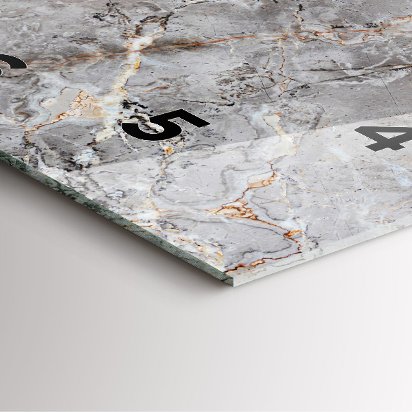 Ceas pătrat de perete din sticlă Marmură de granit gri