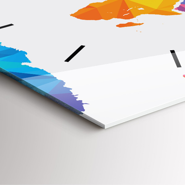 Ceas pătrat de perete din sticlă Harta lumii abstracte