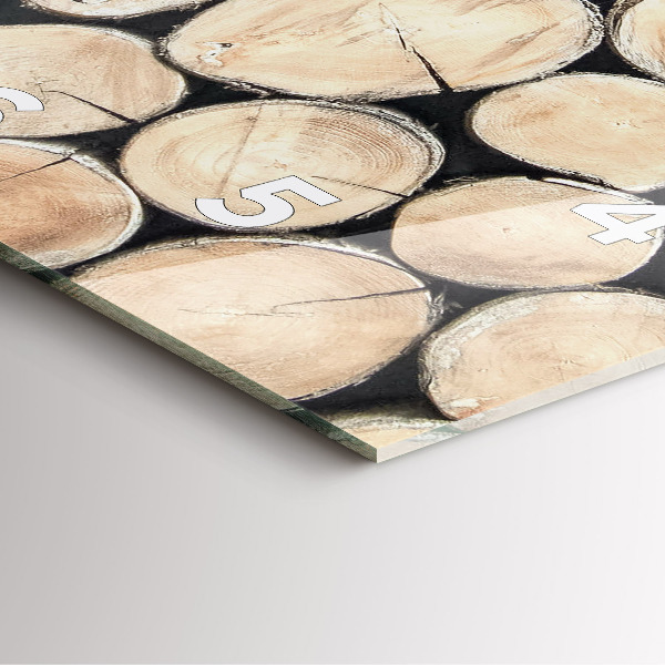 Ceas pătrat de perete din sticlă Tăiați cioturile de copac