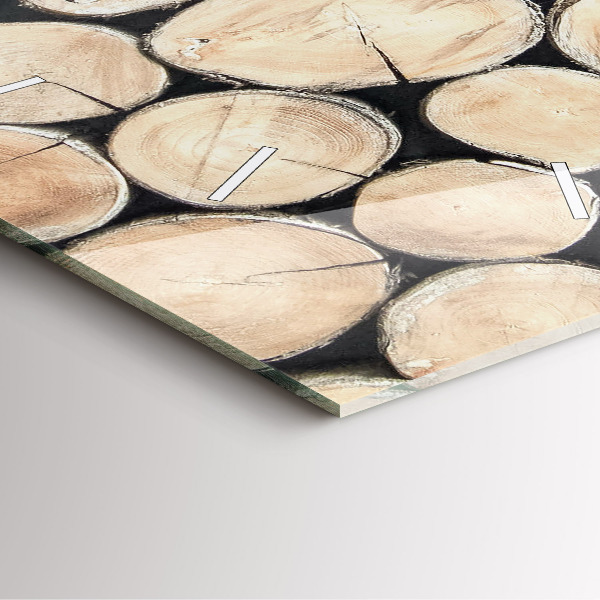 Ceas pătrat de perete din sticlă Tăiați cioturile de copac