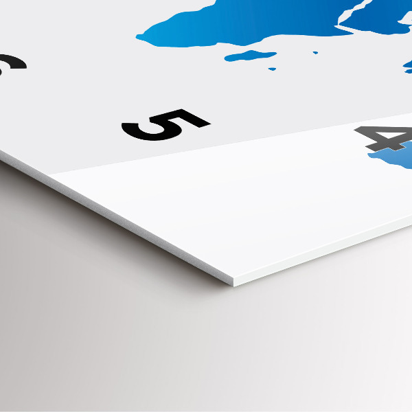 Ceas pătrat de perete din sticlă Harta lumii