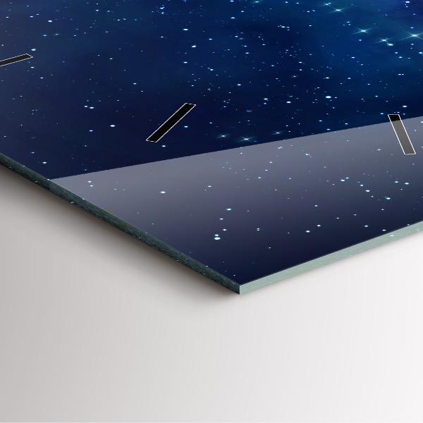 Ceas pătrat de perete din sticlă Stele întunecate ale cerului