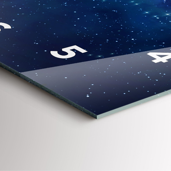 Ceas pătrat de perete din sticlă Stele întunecate ale cerului