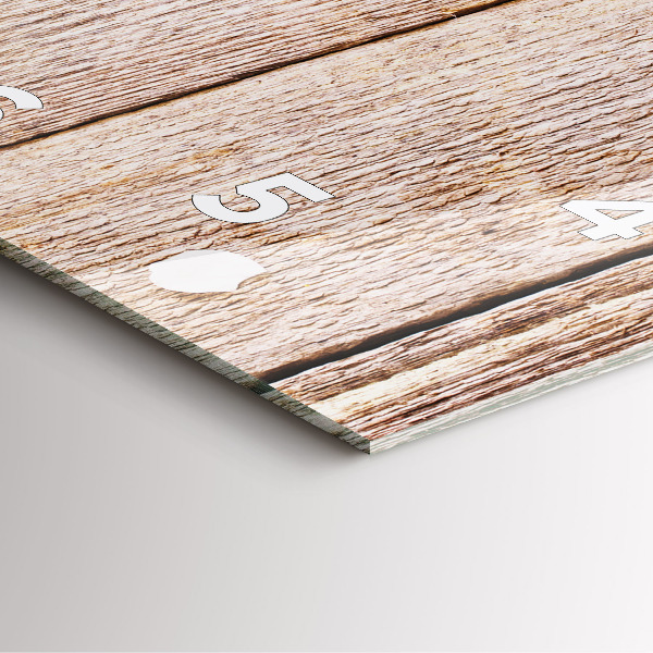 Ceas pătrat de perete din sticlă Flori pe lemn