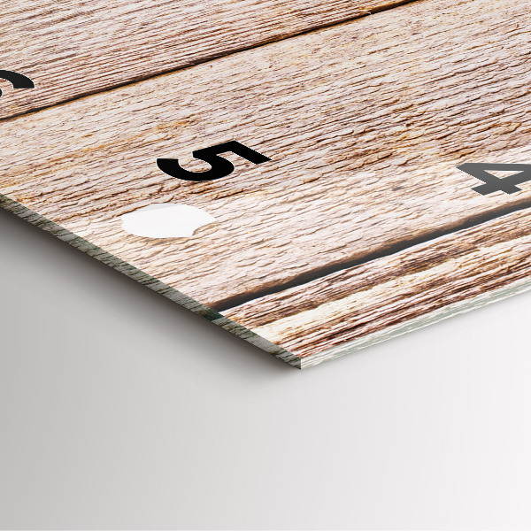 Ceas pătrat de perete din sticlă Flori pe lemn