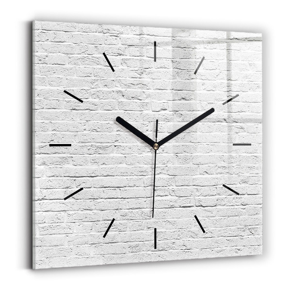Ceas pătrat de perete din sticlă Un zid de cărămizi ușoare