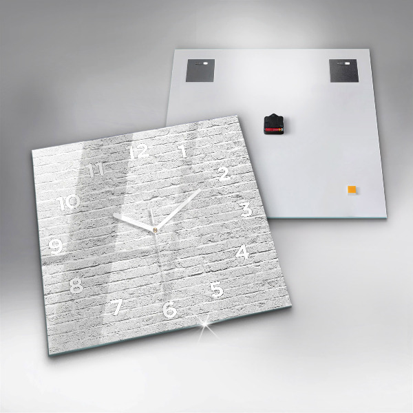 Ceas pătrat de perete din sticlă Un zid de cărămizi ușoare