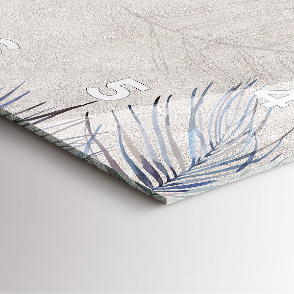 Ceas pătrat de perete din sticlă Frunza de palmier