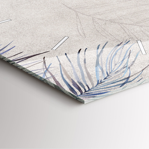 Ceas pătrat de perete din sticlă Frunza de palmier