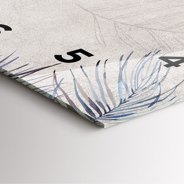 Ceas pătrat de perete din sticlă Frunza de palmier