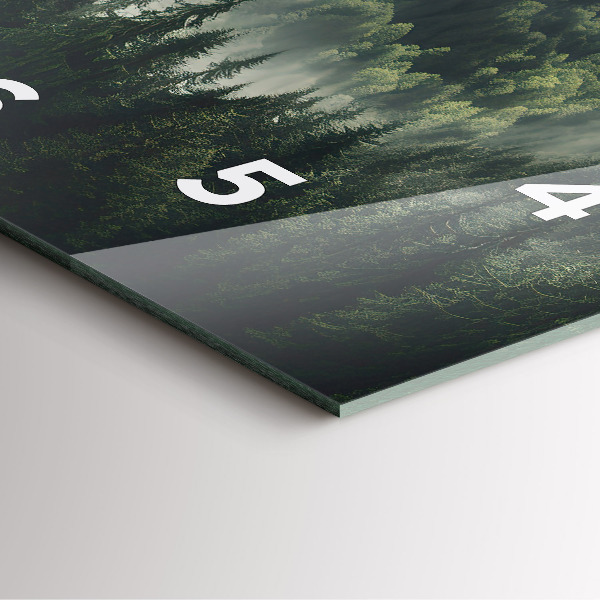 Ceas pătrat de perete din sticlă Peisaj forestier