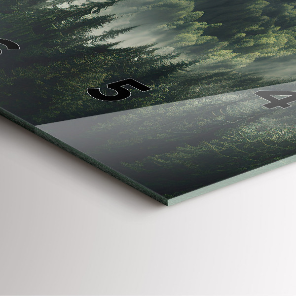 Ceas pătrat de perete din sticlă Peisaj forestier