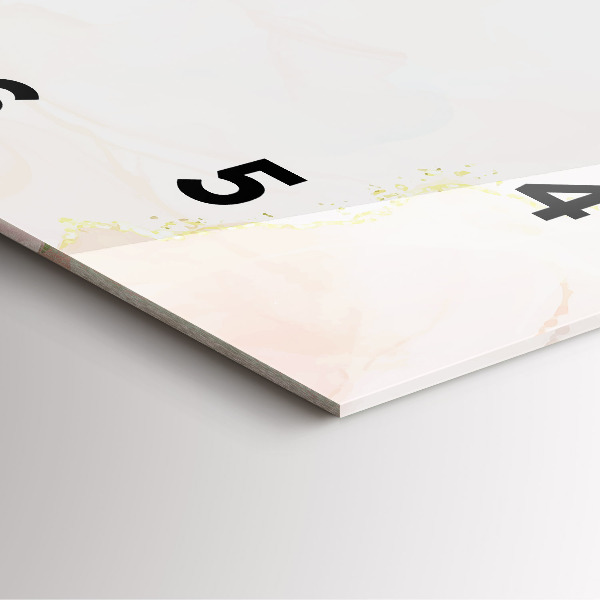 Ceas pătrat de perete din sticlă Marmură acuarelă