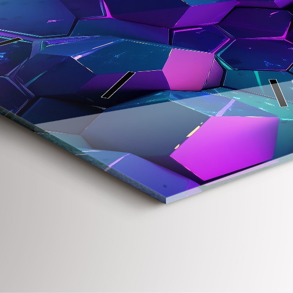 Ceas pătrat de perete din sticlă Figuri geometrice