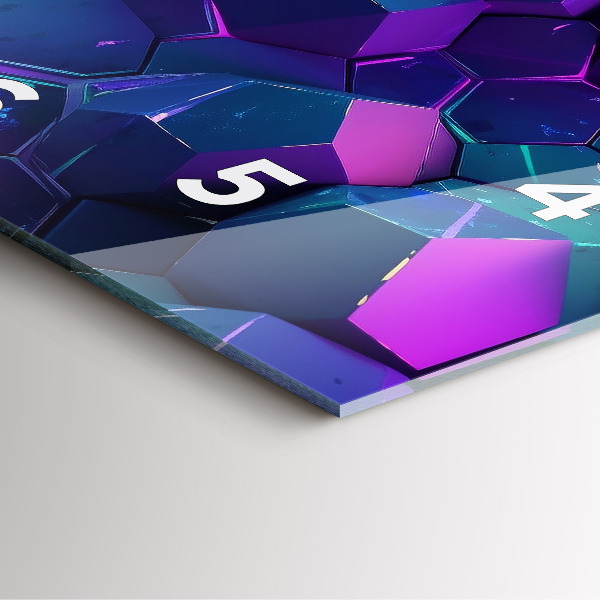 Ceas pătrat de perete din sticlă Figuri geometrice