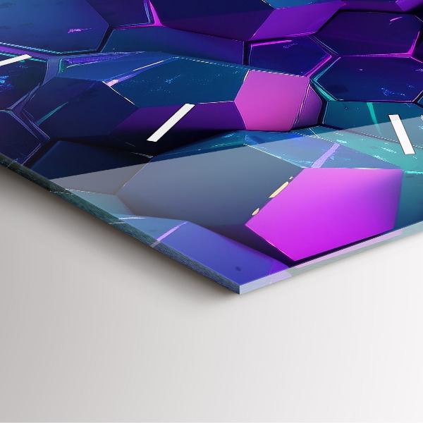 Ceas pătrat de perete din sticlă Figuri geometrice