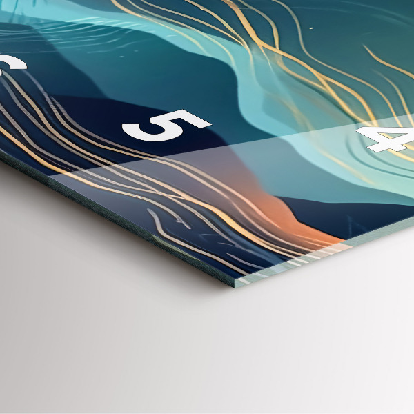 Ceas pătrat de perete din sticlă Peisaj montan