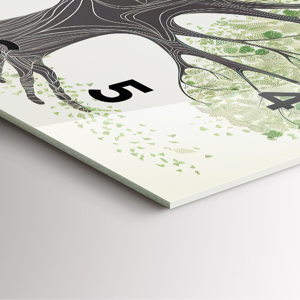 Ceas pătrat de perete din sticlă Mare copac natural