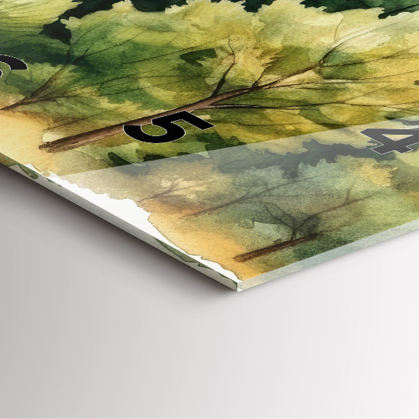 Ceas pătrat de perete din sticlă Peisaj forestier