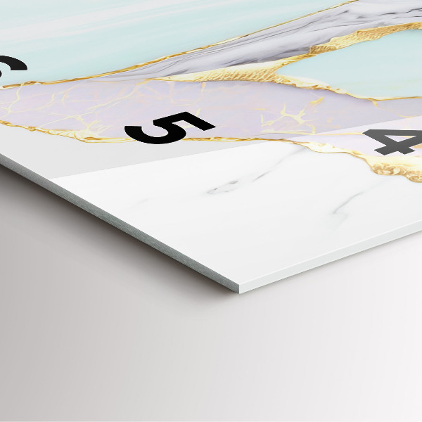 Ceas pătrat de perete din sticlă Model de marmură