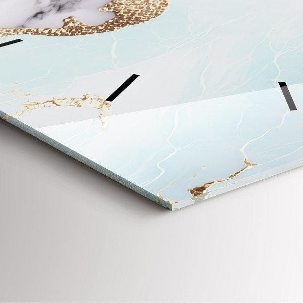 Ceas pătrat de perete din sticlă Marmură pastel