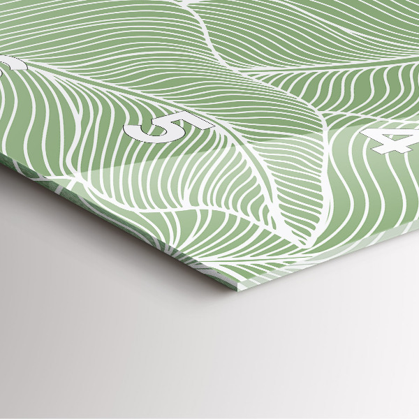 Ceas pătrat de perete din sticlă Modelul frunzelor naturii