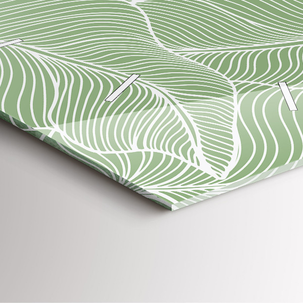 Ceas pătrat de perete din sticlă Modelul frunzelor naturii