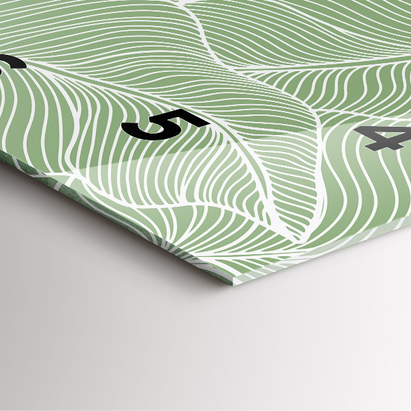 Ceas pătrat de perete din sticlă Modelul frunzelor naturii