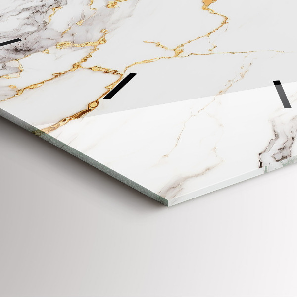 Ceas pătrat de perete din sticlă Marmură decorativă