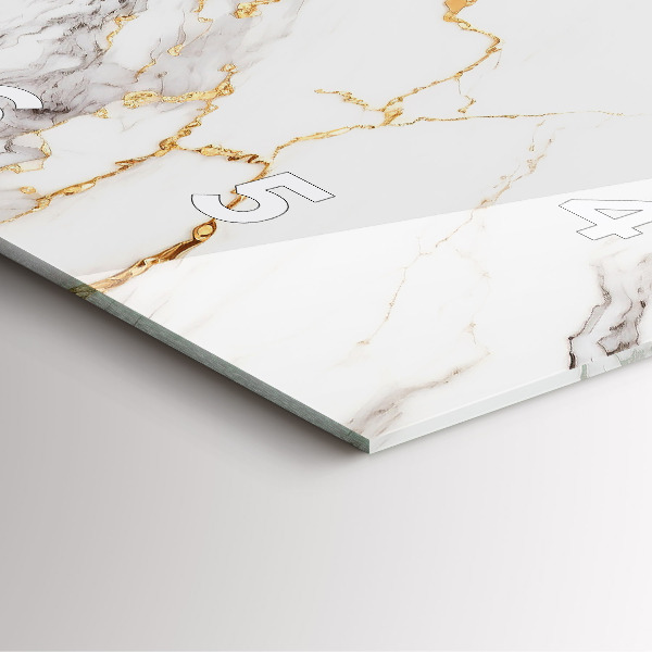 Ceas pătrat de perete din sticlă Marmură decorativă