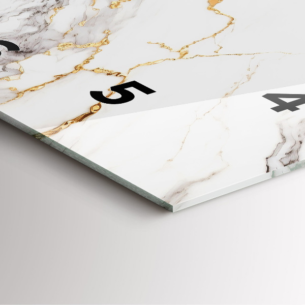 Ceas pătrat de perete din sticlă Marmură decorativă