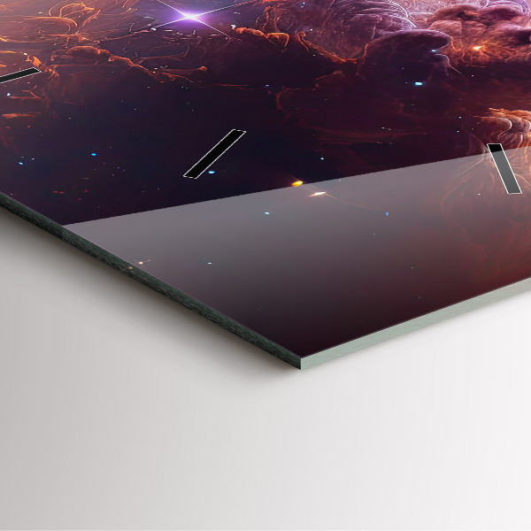 Ceas pătrat de perete din sticlă Lumea cosmică a stelelor