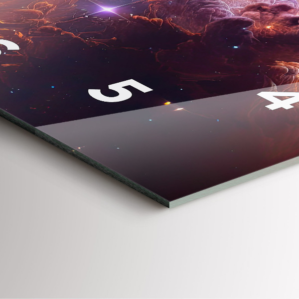 Ceas pătrat de perete din sticlă Lumea cosmică a stelelor