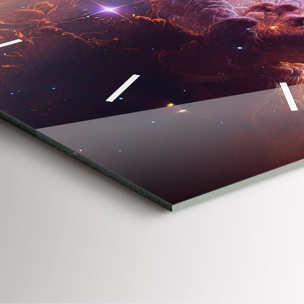 Ceas pătrat de perete din sticlă Lumea cosmică a stelelor